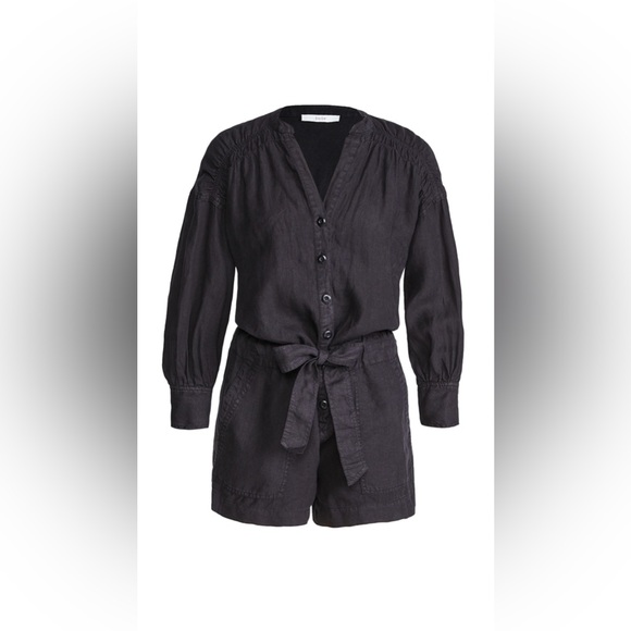 Joie Bosworth linen belted waist romper - Picture 2 of 12